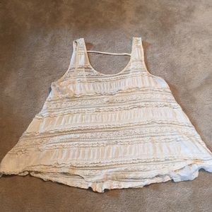 Pins & Needles Cream & Lace Tunic Size S